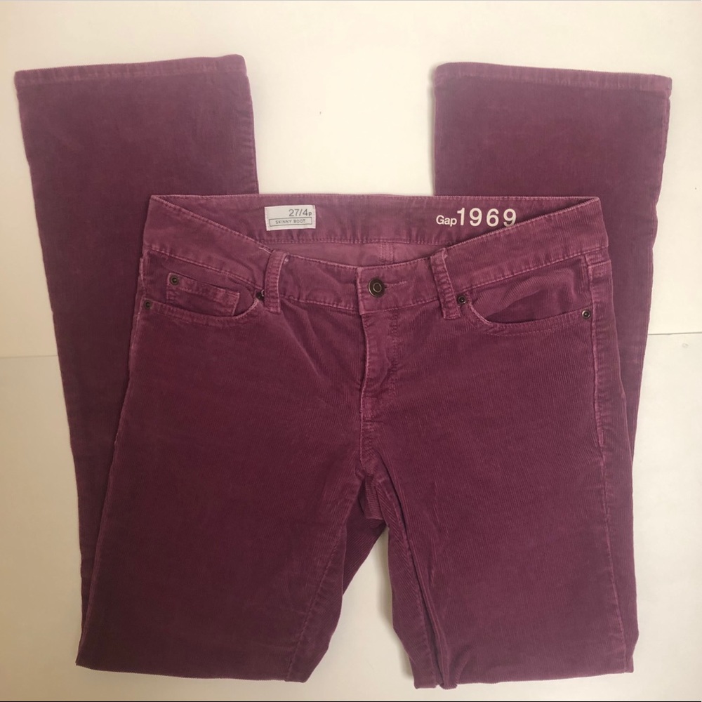 🛍GAP 1969 skinny/boot corduroy purple pants EUC!